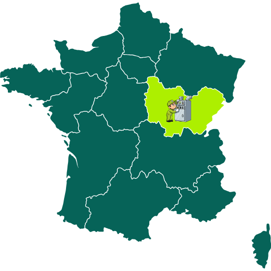 Carte de la région Bourgogne-Franche-Comté