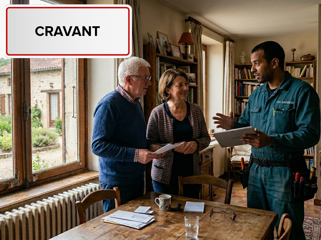 Installation de pompe à chaleur à Cravant (89460) dans l'Yonne